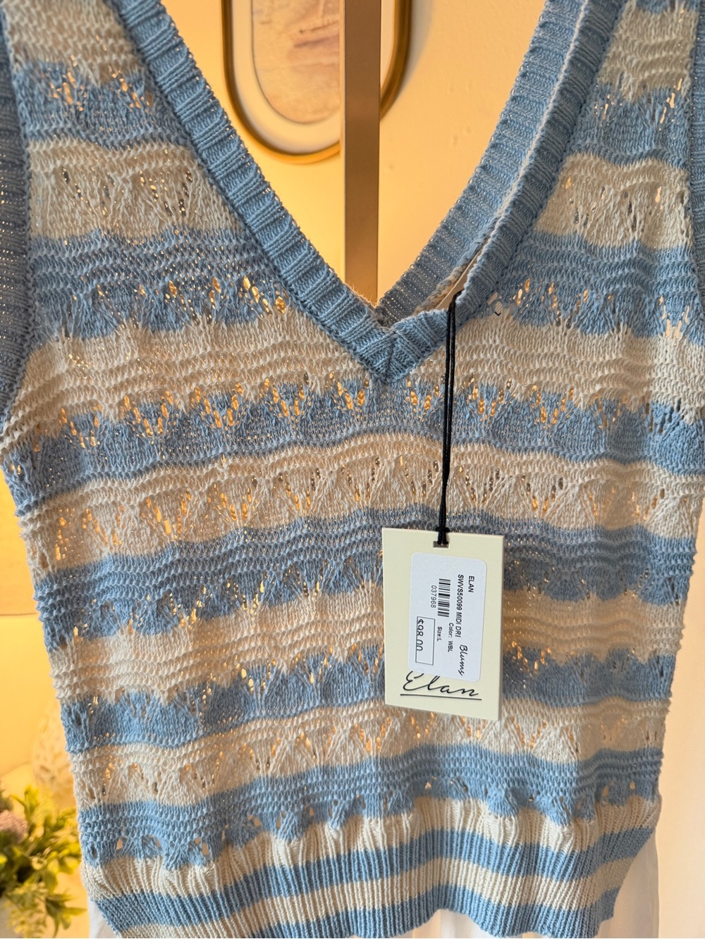 Elan Woven Knit Mix Midi Dress- Size Large - Picture 5 of 5